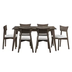 Table à manger rectangulaire extensible (48" à 60") avec 6 chaises - ardoise