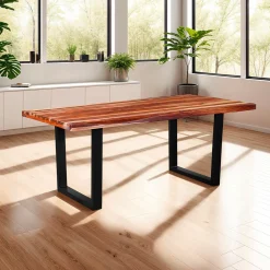 Table à manger rectangulaire en bois massif - 72