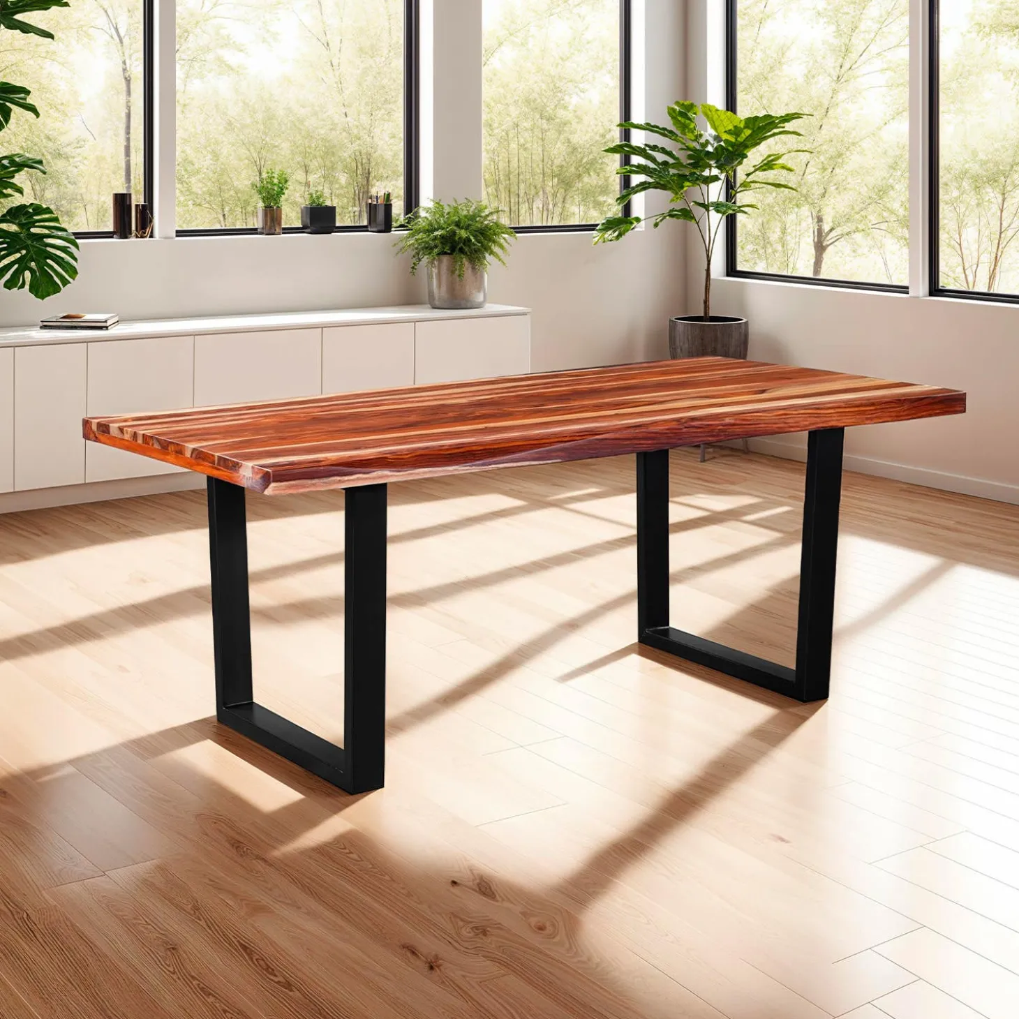 Table à manger rectangulaire en bois massif - 72"