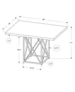 Table à manger rectangulaire 48