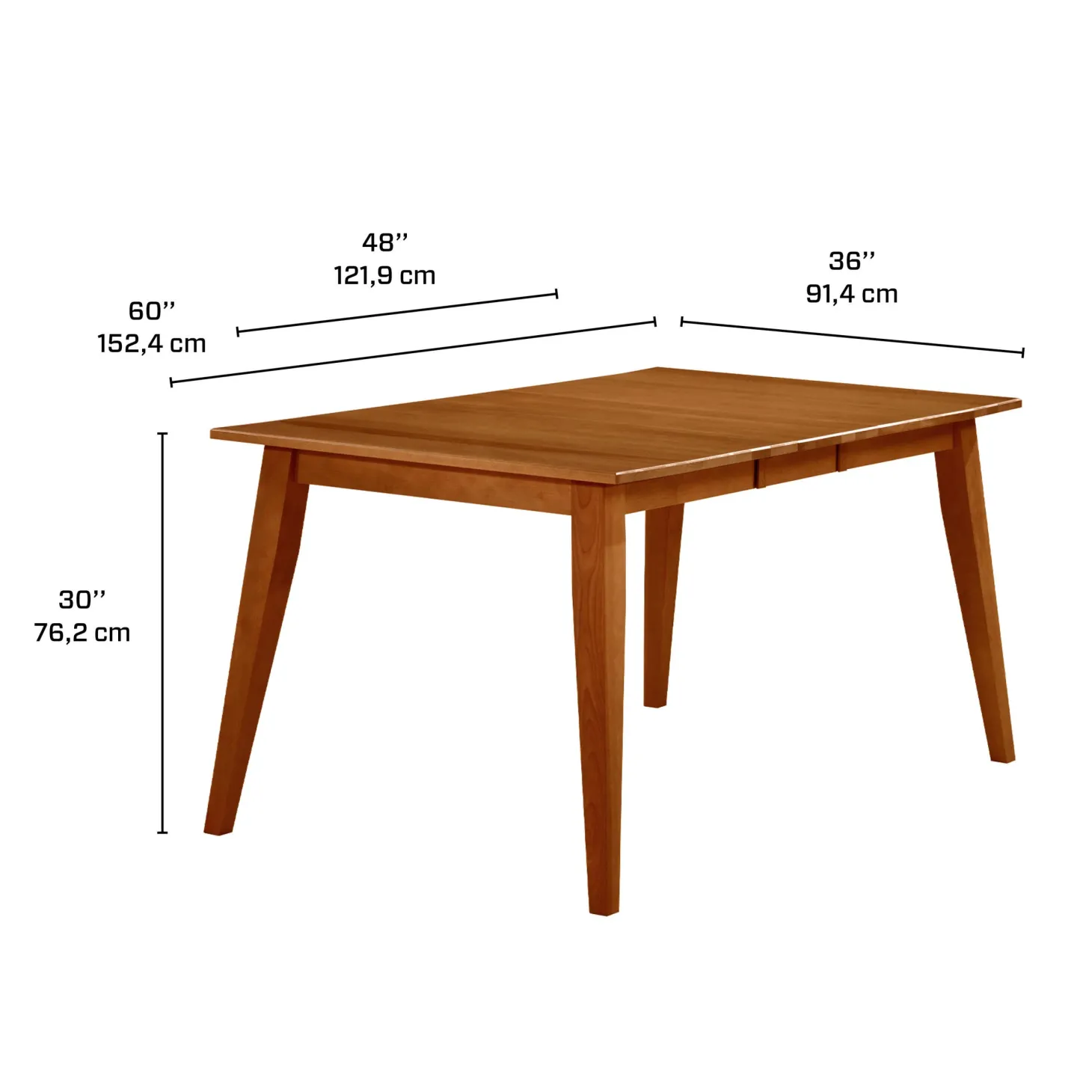Table à manger rectangulaire extensible (48" à 60") avec 6 chaises - brun