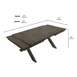 Table à manger rectangulaire extensible 66