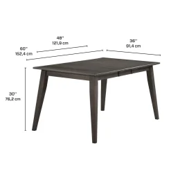 Table à manger rectangulaire extensible en bois massif 48