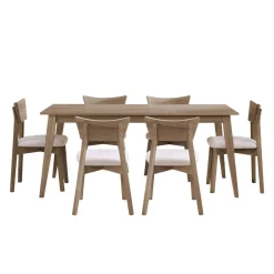 Table à manger rectangulaire 70" avec 6 chaises - gris