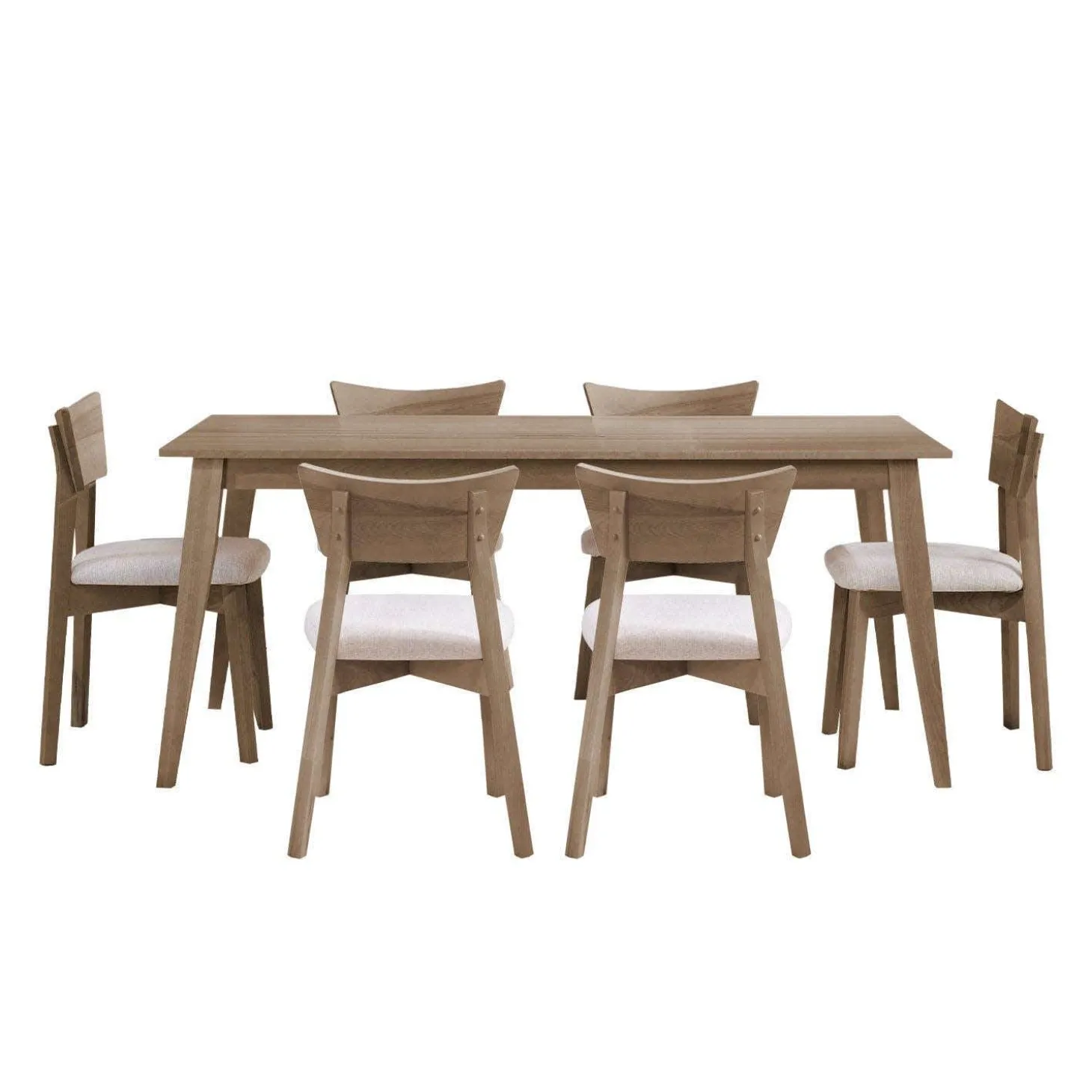 Table à manger rectangulaire 70" avec 6 chaises - gris