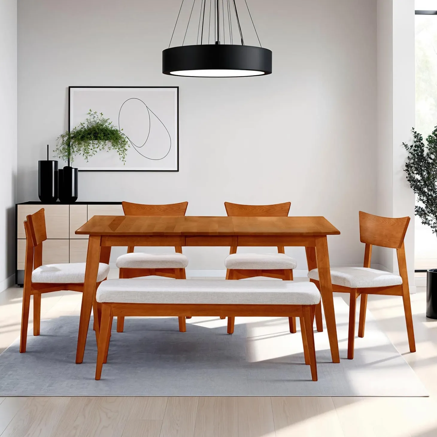 Table à manger rectangulaireextensible (54" à 70") - brun