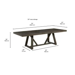 Table à manger rectangulaire extensible 79" à 101"