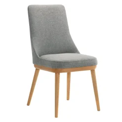 Table à manger ronde à piédestal avec 2 chaises - gris