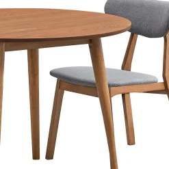 Table à manger ronde avec 2 chaises - gris