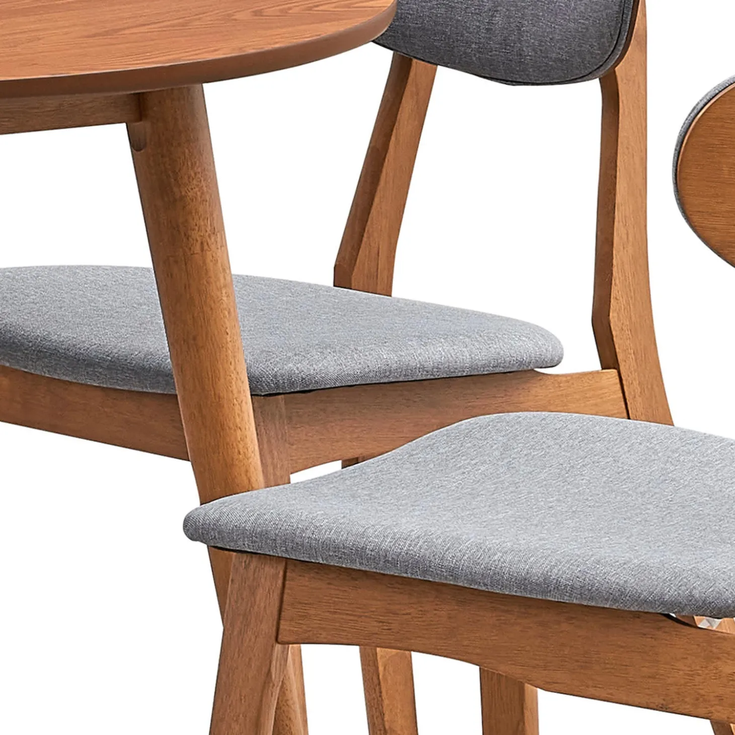 Table à manger ronde avec 2 chaises - gris