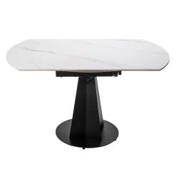 Table à manger ronde convertible extensible avec piédestal - 53"