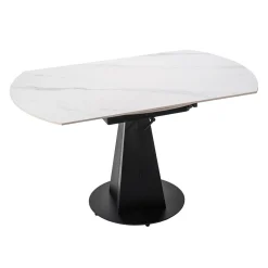 Table à manger ronde convertible extensible avec piédestal - 53