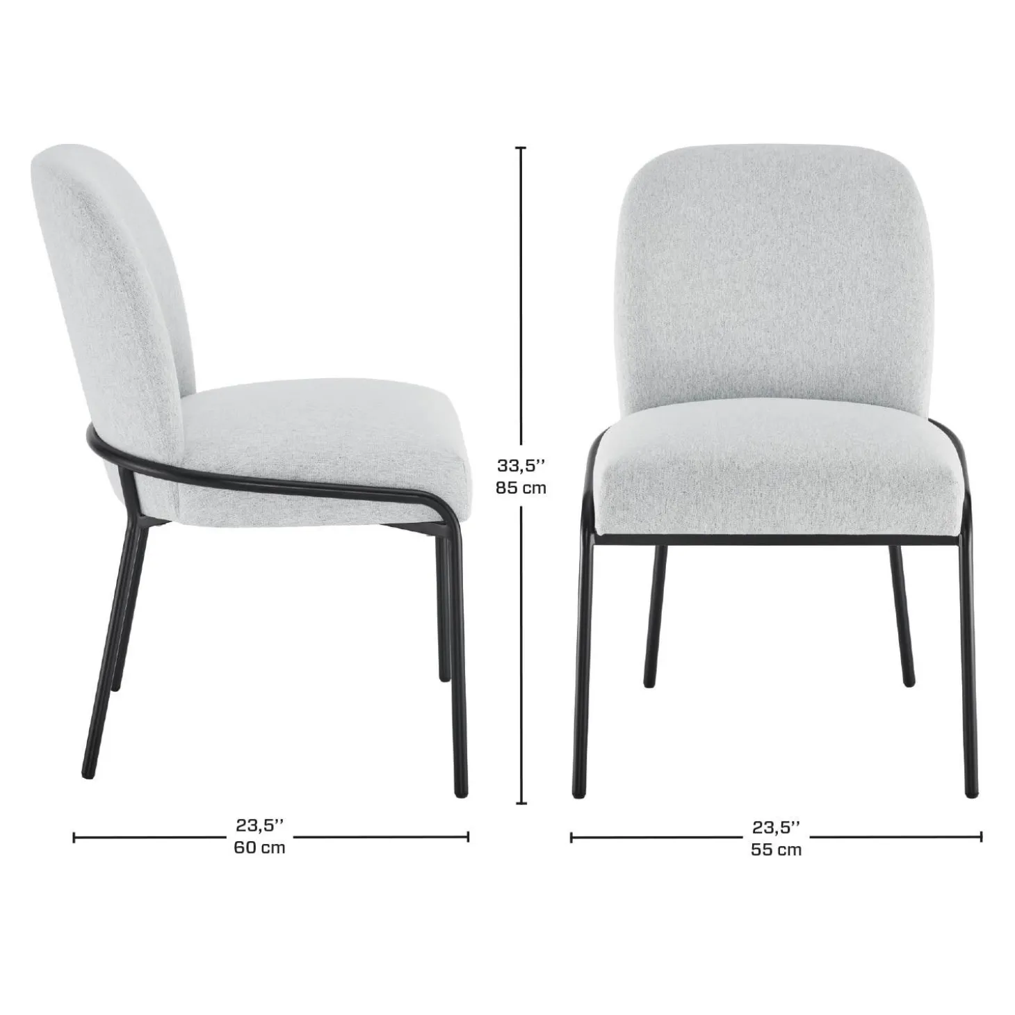 Table à manger ronde en marbre et 4 chaises rembourrées - 48"