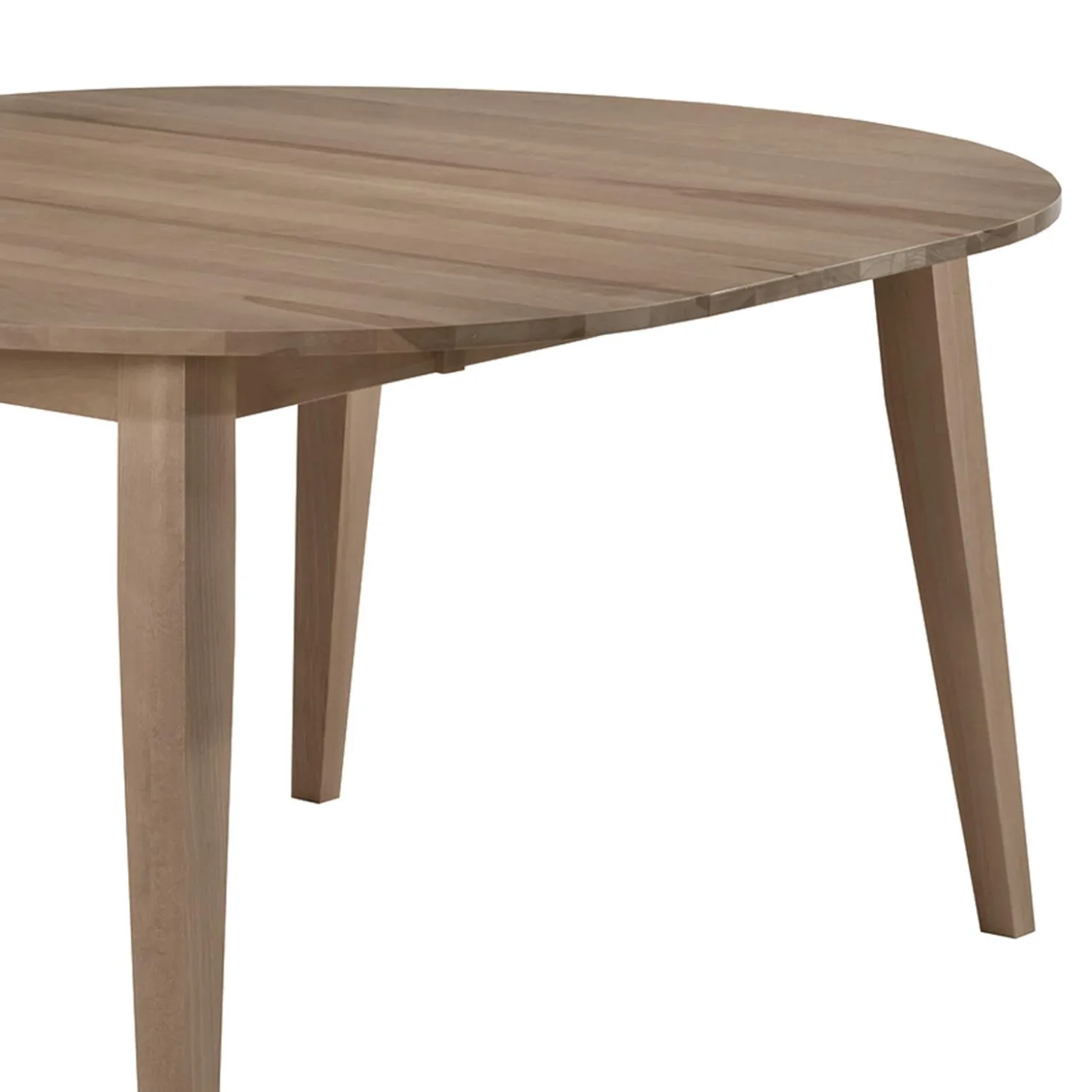 Table à manger ronde extensible en bois massif 48" à 66" - gris