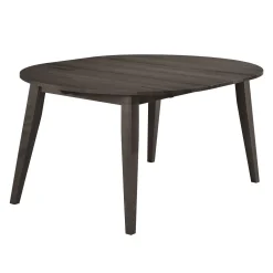Table à manger ronde extensible en bois massif 48" à 66" - ardoise