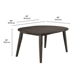 Table à manger ronde extensible en bois massif 48