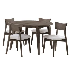 Table à manger ronde extensible (48" à 66") avec 4 chaises - ardoise