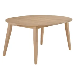 Table à manger ronde extensible en bois massif 48" à 66" - grège