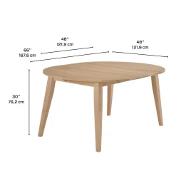 Table à manger ronde extensible en bois massif 48