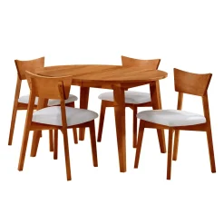Table à manger ronde extensible en bois massif 48