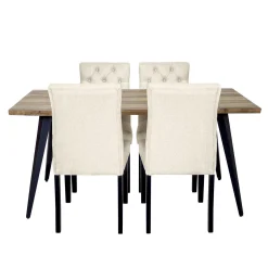 Table avec 4 chaises - beige
