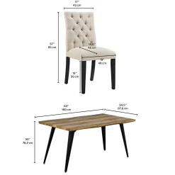 Table avec 4 chaises - beige