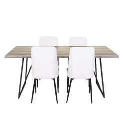 Table avec 4 chaises - blanc