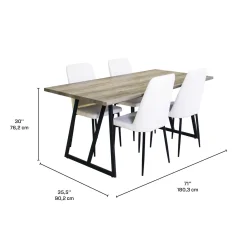 Table avec 4 chaises - blanc