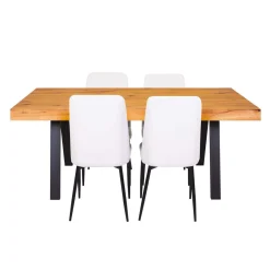 Table avec 4 chaises - blanc