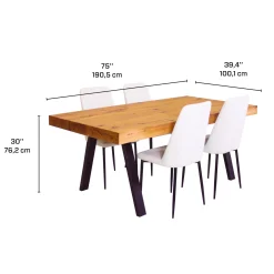 Table avec 4 chaises - blanc