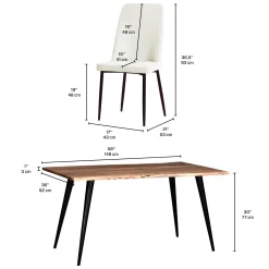 Table avec 4 chaises - blanc