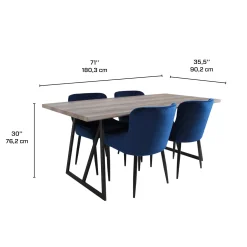 Table avec 4 chaises - bleu