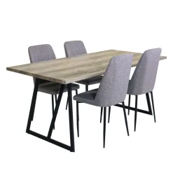 Table avec 4 chaises - gris