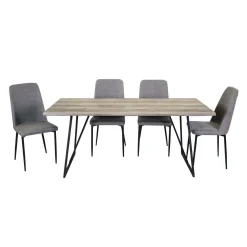 Table avec 4 chaises - gris