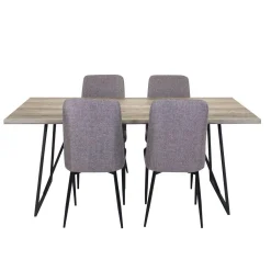 Table avec 4 chaises - gris