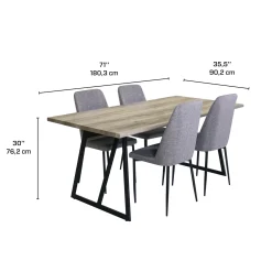 Table avec 4 chaises - gris