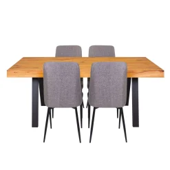 Table avec 4 chaises - gris