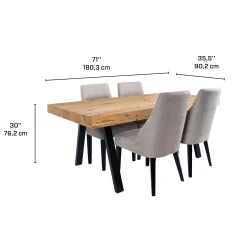 Table avec 4 chaises - gris