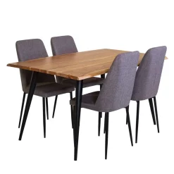 Table avec 4 chaises - gris