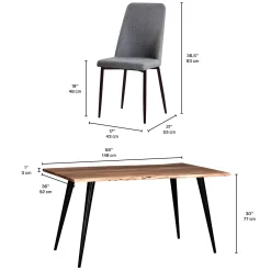 Table avec 4 chaises - gris