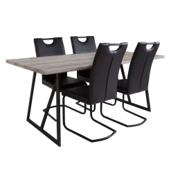 Table avec 4 chaises - noir