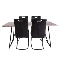 Table avec 4 chaises - noir