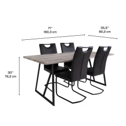Table avec 4 chaises - noir