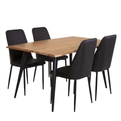 Table avec 4 chaises - noir
