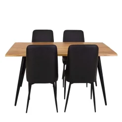 Table avec 4 chaises - noir