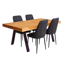 Table avec 4 chaises - noir