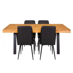 Table avec 4 chaises - noir