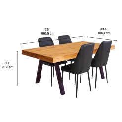 Table avec 4 chaises - noir
