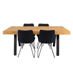 Table avec 4 chaises - noir