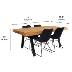 Table avec 4 chaises - noir